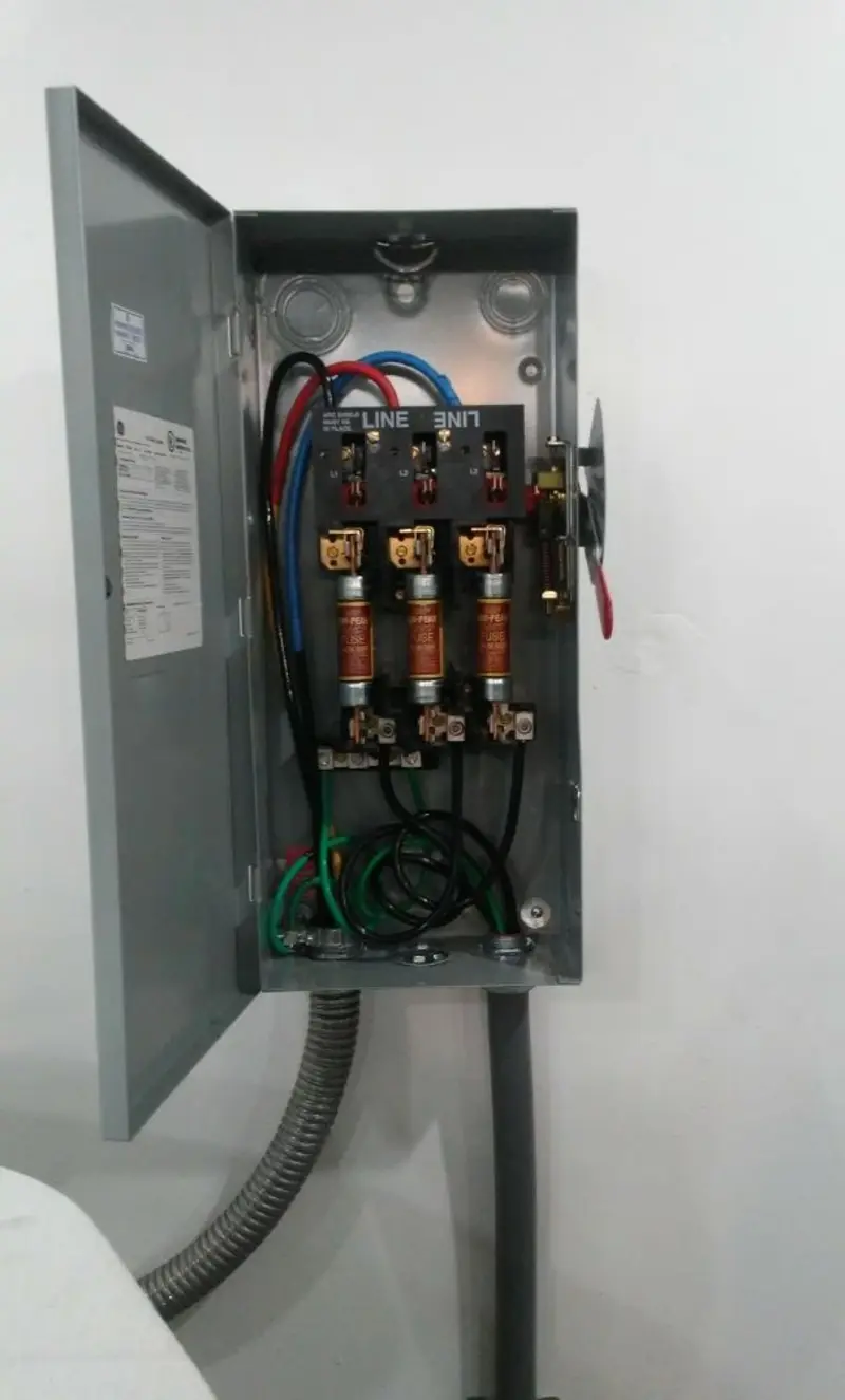 Three-phase disconnect switch installed for Smoke Detector Installation in Beverly Hills